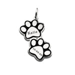 Double Paw Prints Charm for Keyring - Keyrings by Belle Fever