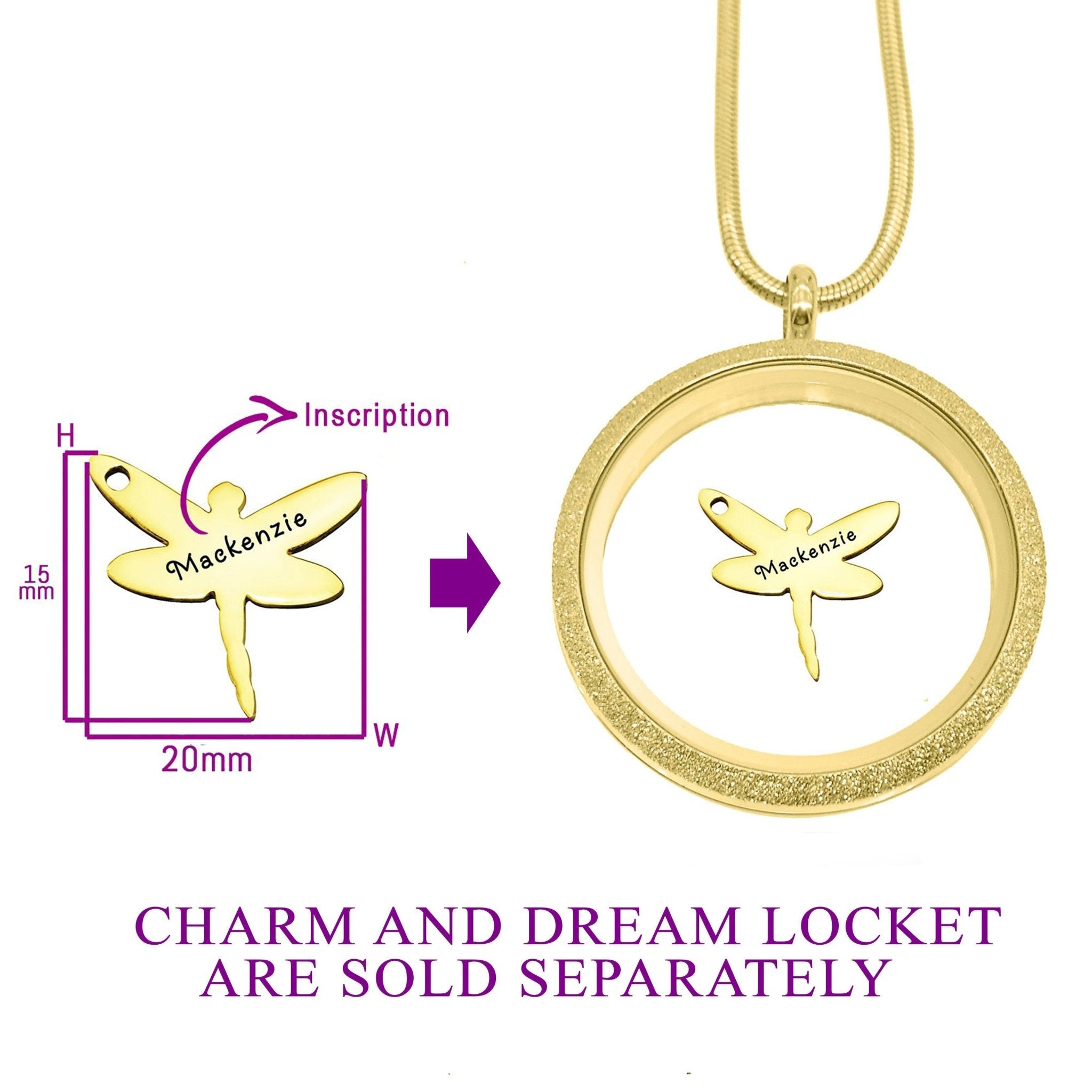 Dragonfly Charm for Dream Locket - Floating Dream Lockets by Belle Fever