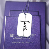 Faith Dog Tag Necklace - Mens Jewellery by Belle Fever