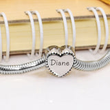 Framed Heart Personalised Charm for Moments Bracelet - Moments Charm Bracelets by Belle Fever
