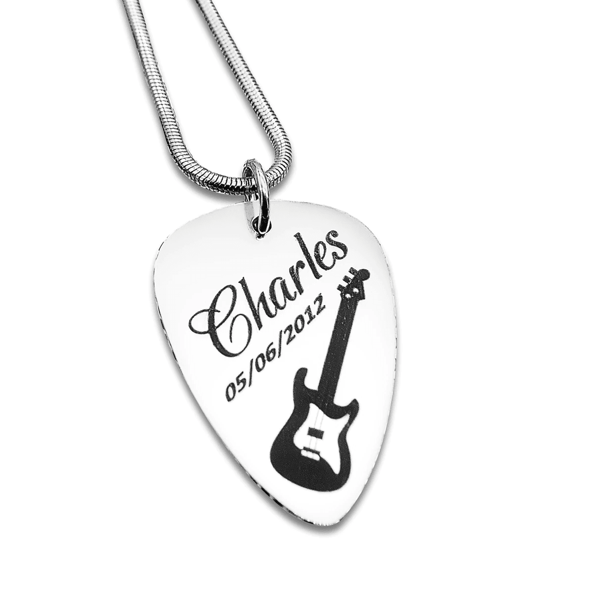 Guitar Pick Name Necklace - Name Necklaces by Belle Fever