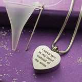Heart Personalised Cremation Necklace - Memorial & Cremation Jewellery by Belle Fever
