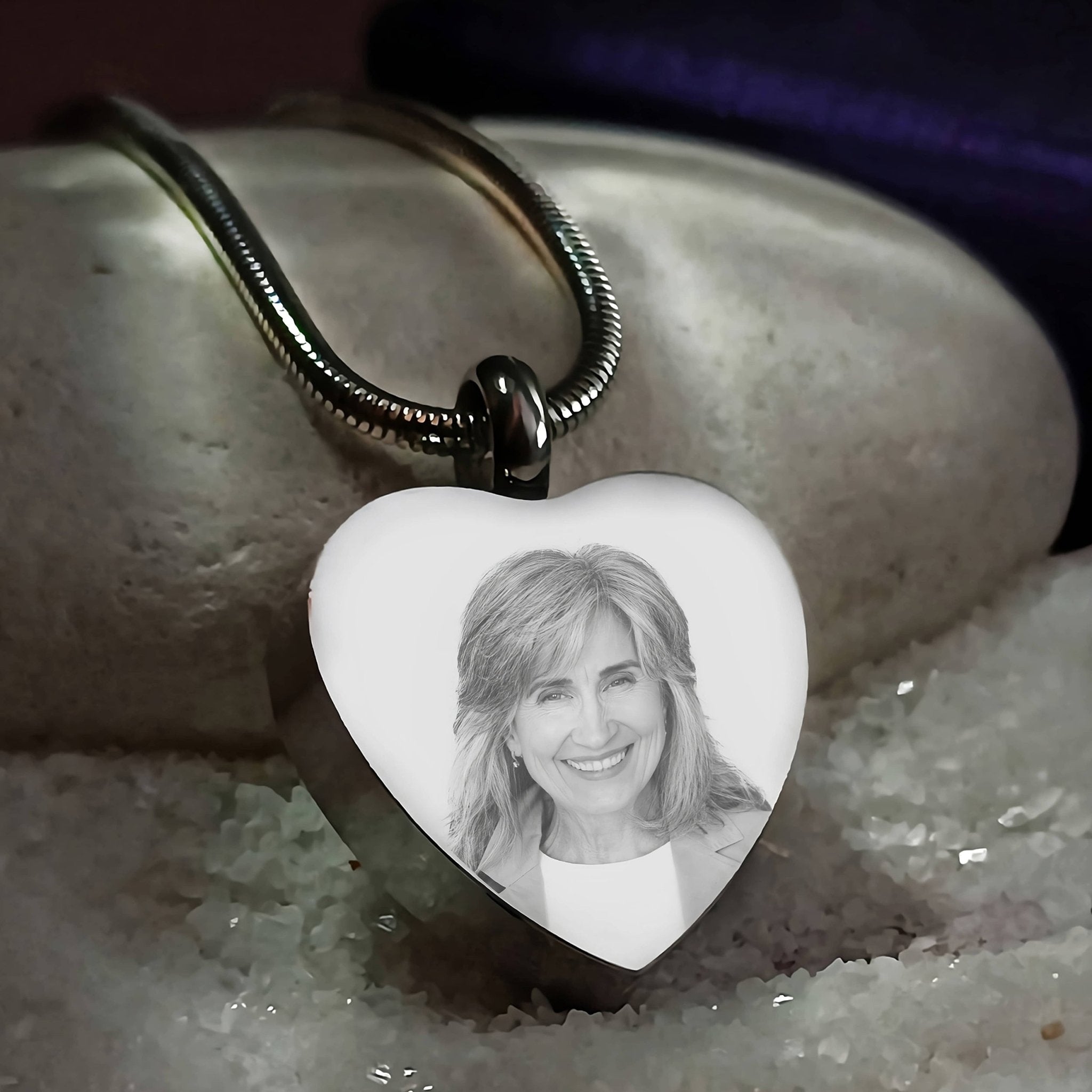 Heart Photo Personalised Cremation Necklace - Photo Jewellery by Belle Fever