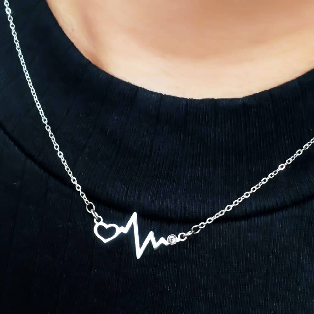 Heartbeat Necklace (Custom Design Available) - Name Necklaces by Belle Fever