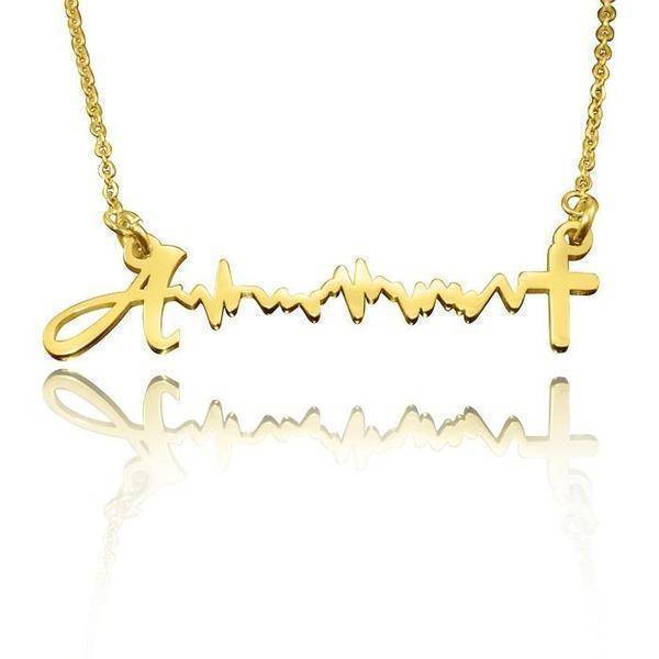 Heartbeat Necklace (Custom Design Available) - Name Necklaces by Belle Fever