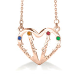 In My Heart Name Necklace (Birthstones Optional) - Name Necklaces by Belle Fever