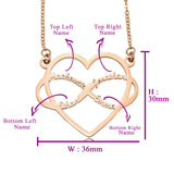 Infinite Love Heart Name Necklace with Birthstones - Name Necklaces by Belle Fever