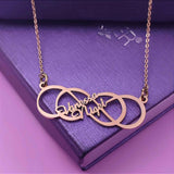 Infinity X Infinity Name Necklace (Birthstones Optional) - Name Necklaces by Belle Fever