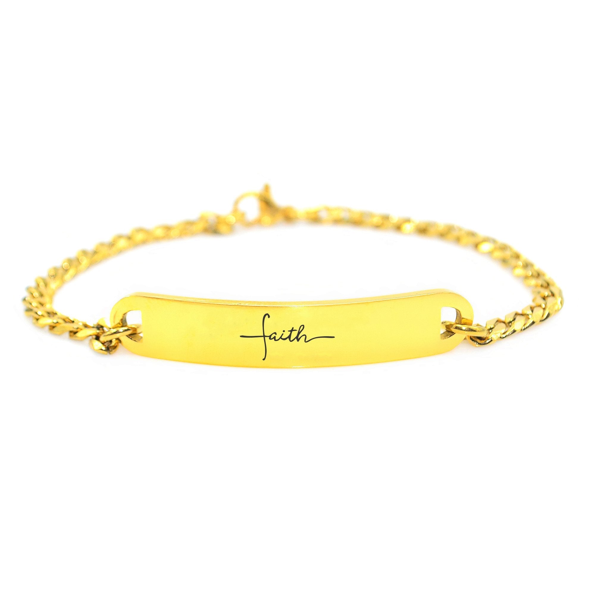 Inspirational Faith Bar Bracelet - Bangles & Bracelets by Belle Fever
