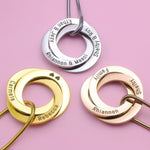 Interlinked Family Love Circles Personalised Necklace - Mothers Jewellery by Belle Fever