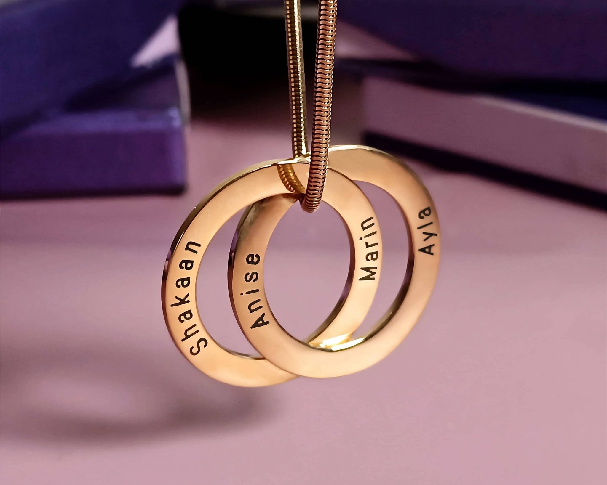 Interlinked Love 2 Rings Necklace - Mothers Jewellery by Belle Fever