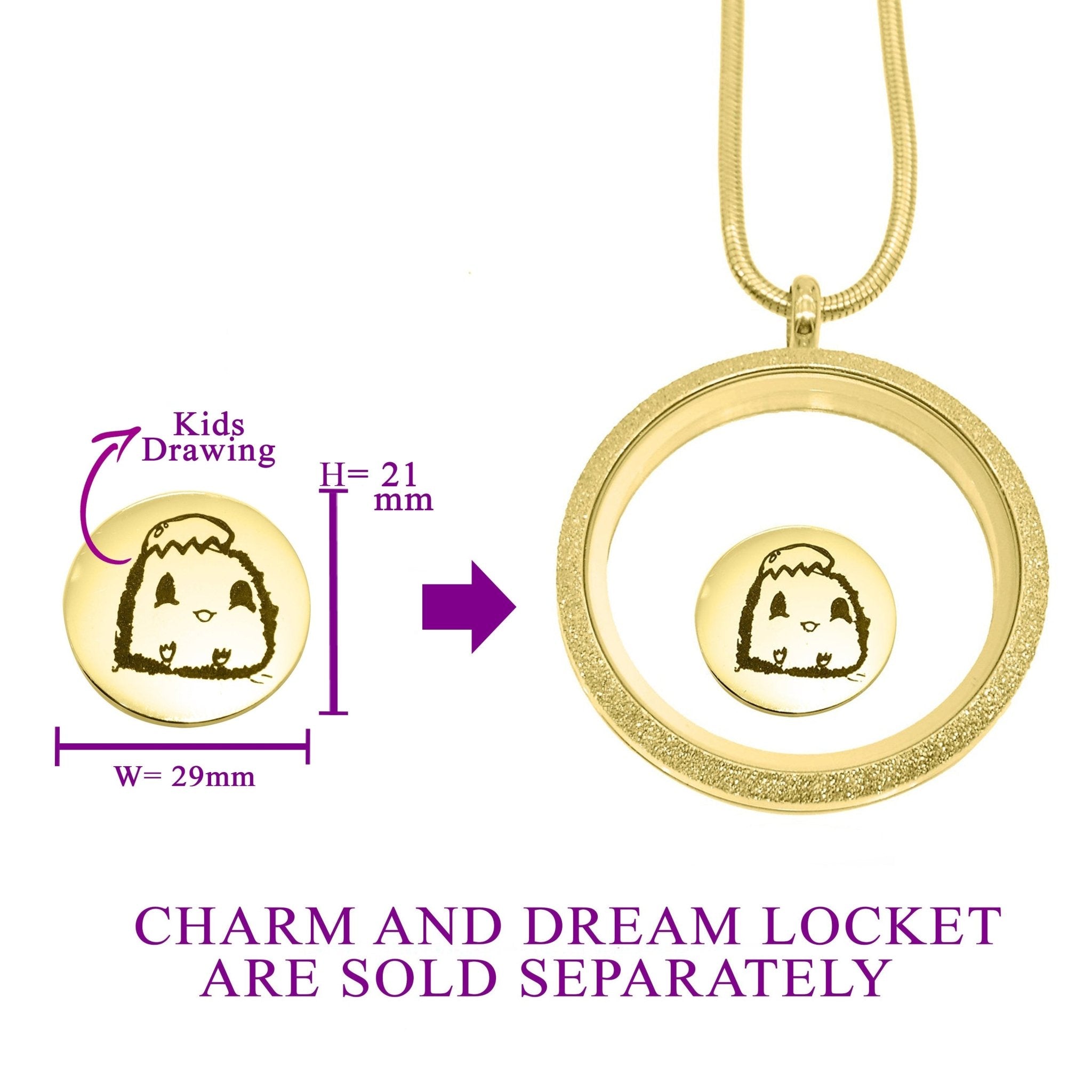 Kids Drawing Charm for Dream Locket - Floating Dream Lockets by Belle Fever
