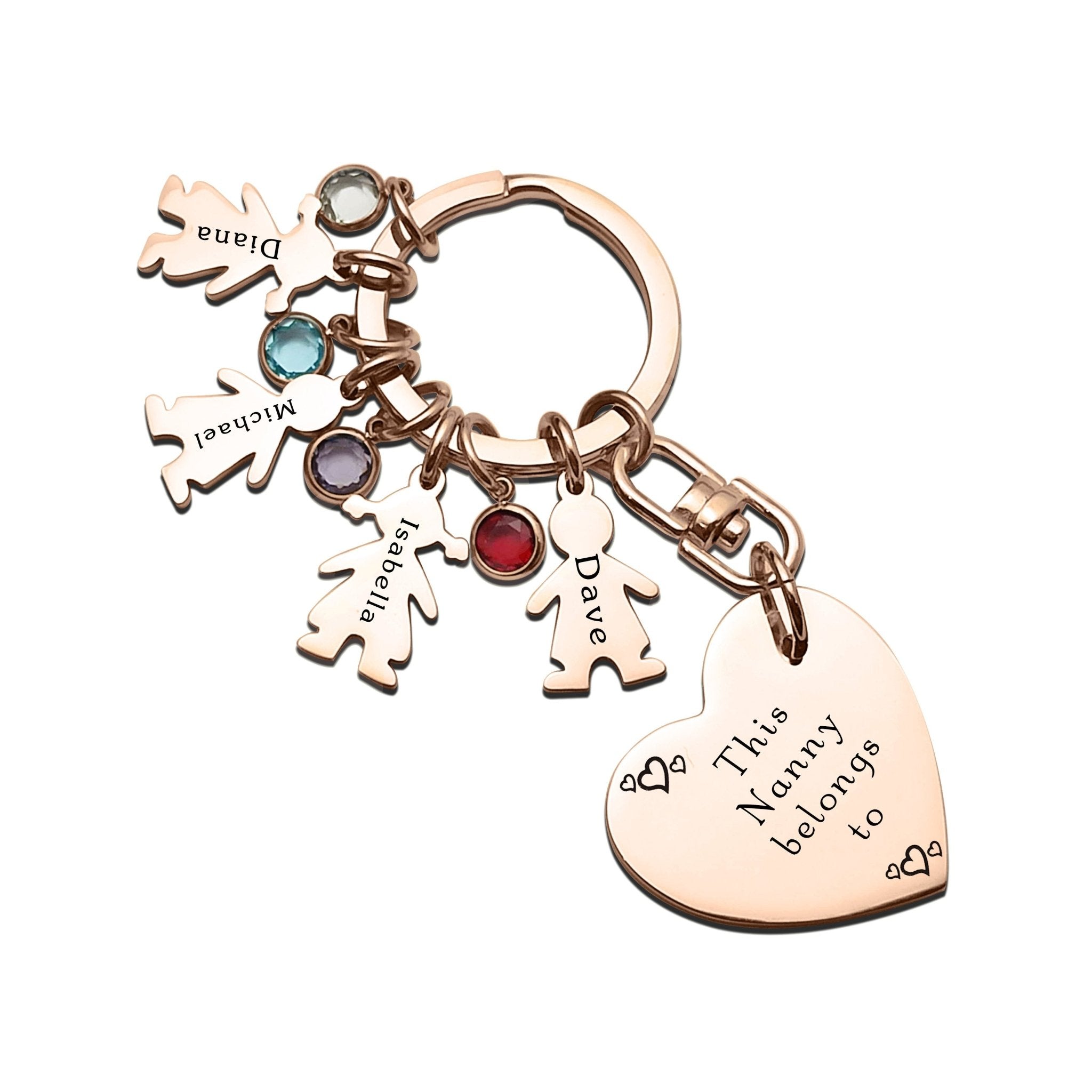 Kids Love Heart Keyring - (1 Silver Child Charm Included) - Keyrings by Belle Fever