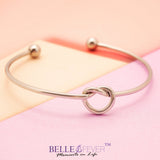 Knot Bangle (Disc & Birthstones Optional) - Bangles & Bracelets by Belle Fever