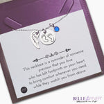 Memorial Angel Footprint Necklace with Birthstone Charm - ARTI by Belle Fever
