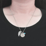 Memorial Angel Footprint Necklace with Birthstone Charm - ARTI by Belle Fever