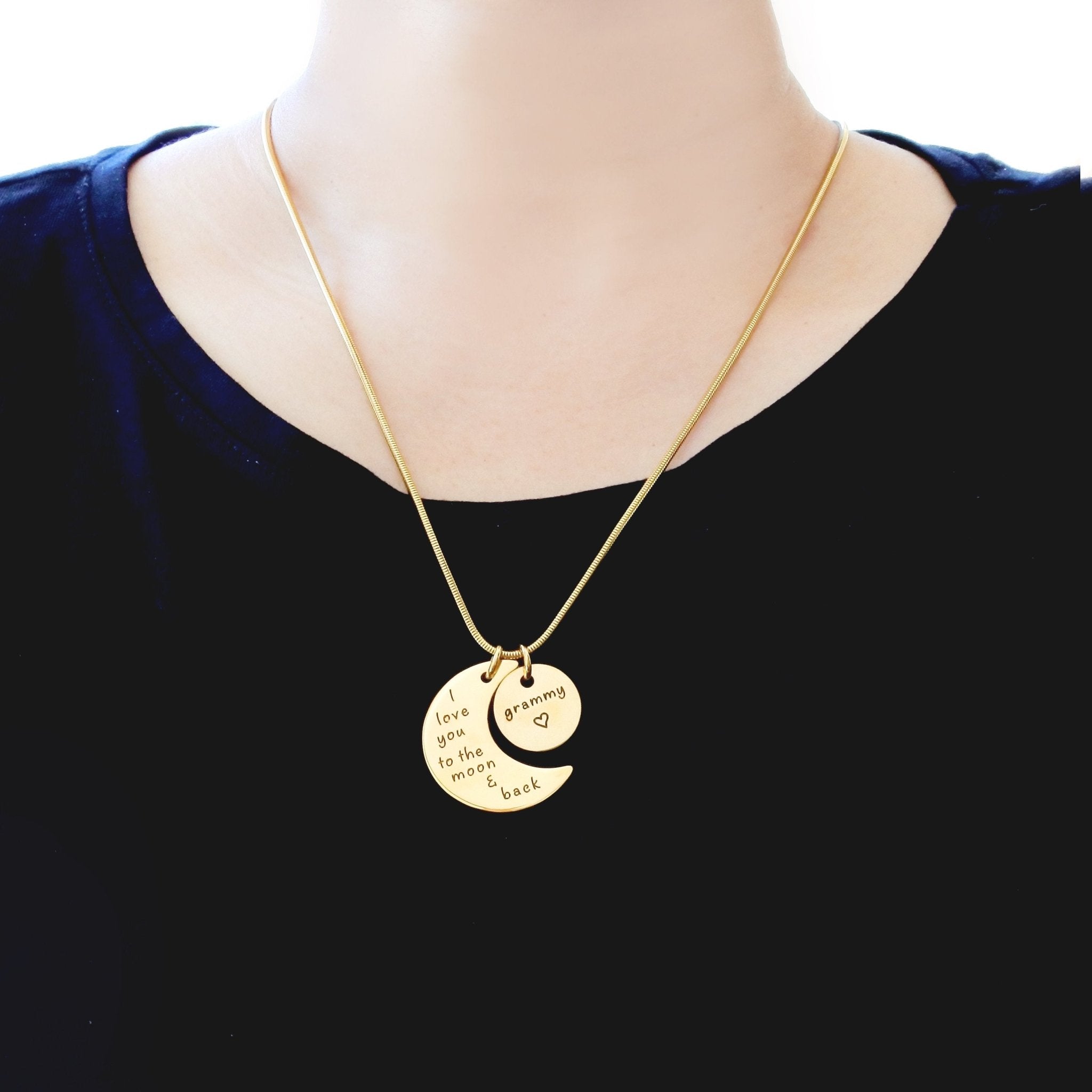 Moon and Back Necklace - Mothers Jewellery by Belle Fever