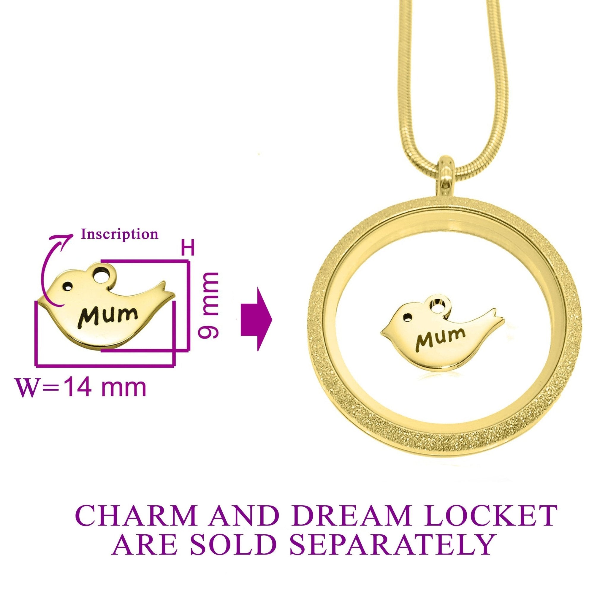 Mother Bird Charm For Dream Locket - Floating Dream Lockets by Belle Fever