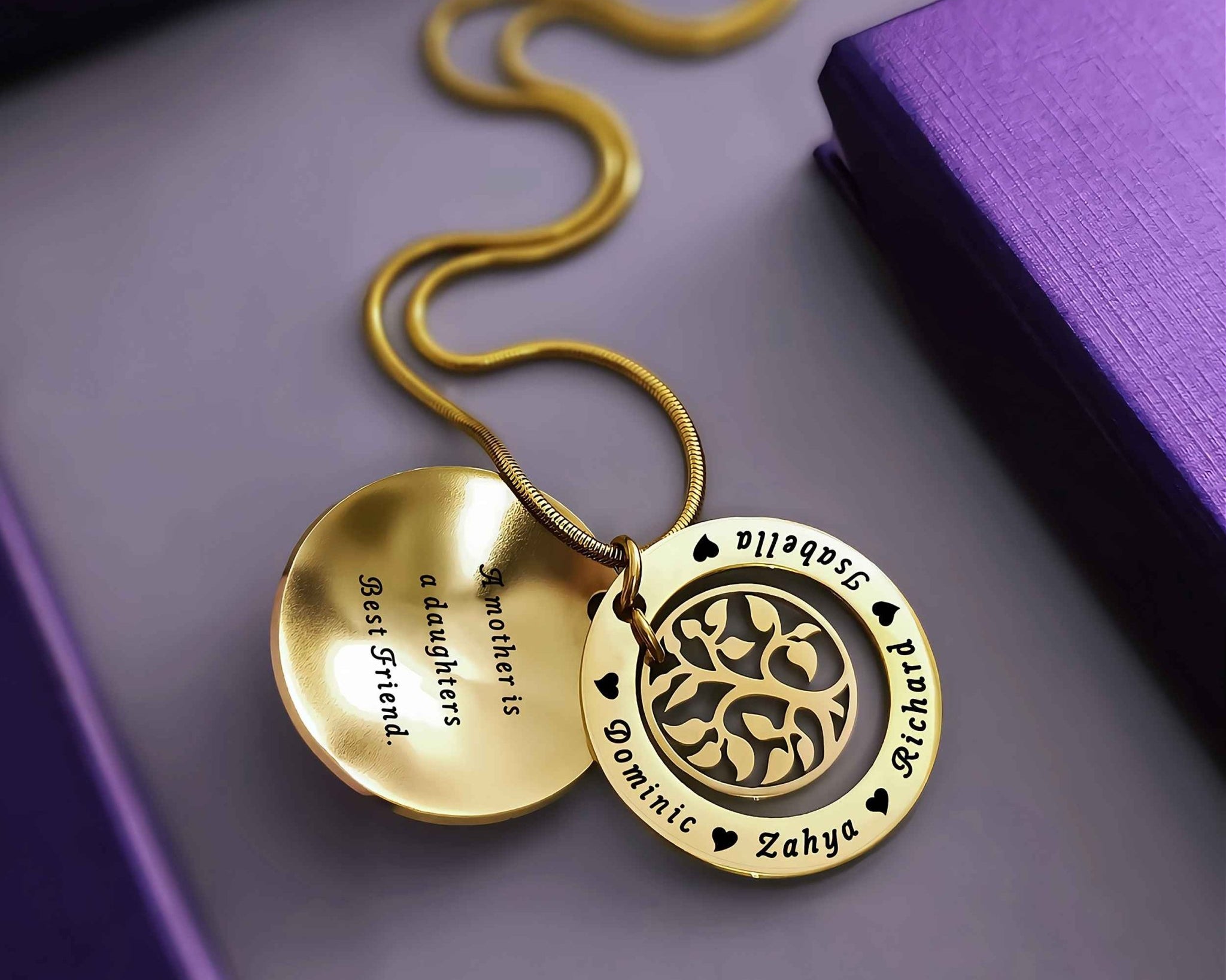 My Family Tree Dome Necklace - Family Tree Necklaces by Belle Fever