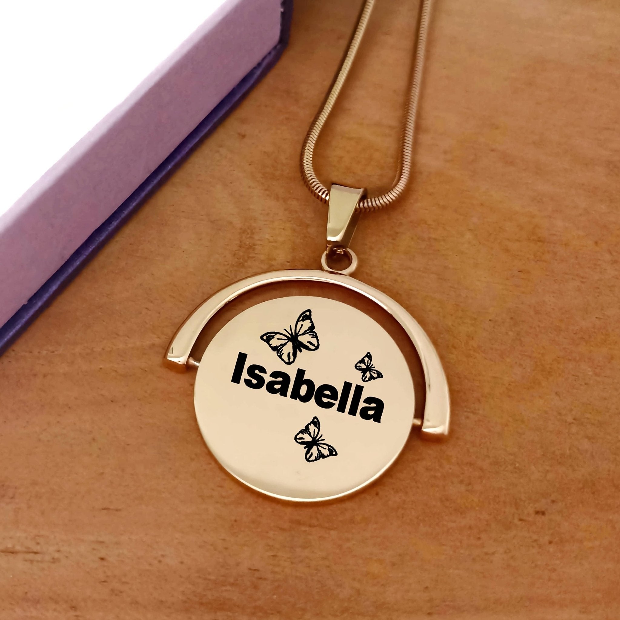 My Secret Spinning Name Necklace - Name Necklaces by Belle Fever