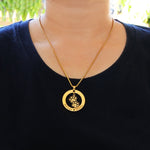 Paw Prints Washer Necklace - Memorial & Cremation Jewellery by Belle Fever