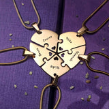 Penta Heart Puzzle - Five Personalised Necklaces - Puzzle Jewellery by Belle Fever