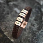 Personalised Brown Leather Bracelet - Bangles & Bracelets by Belle Fever