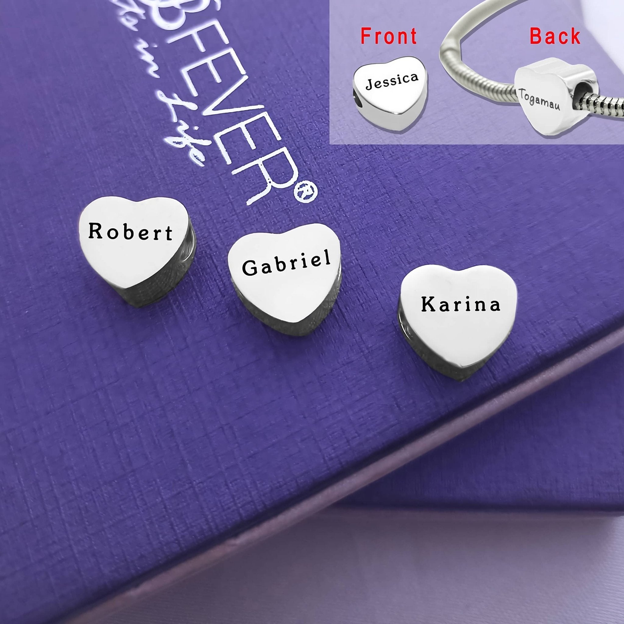 Personalised Heart Charm for Moments Bracelet - Moments Charm Bracelets by Belle Fever