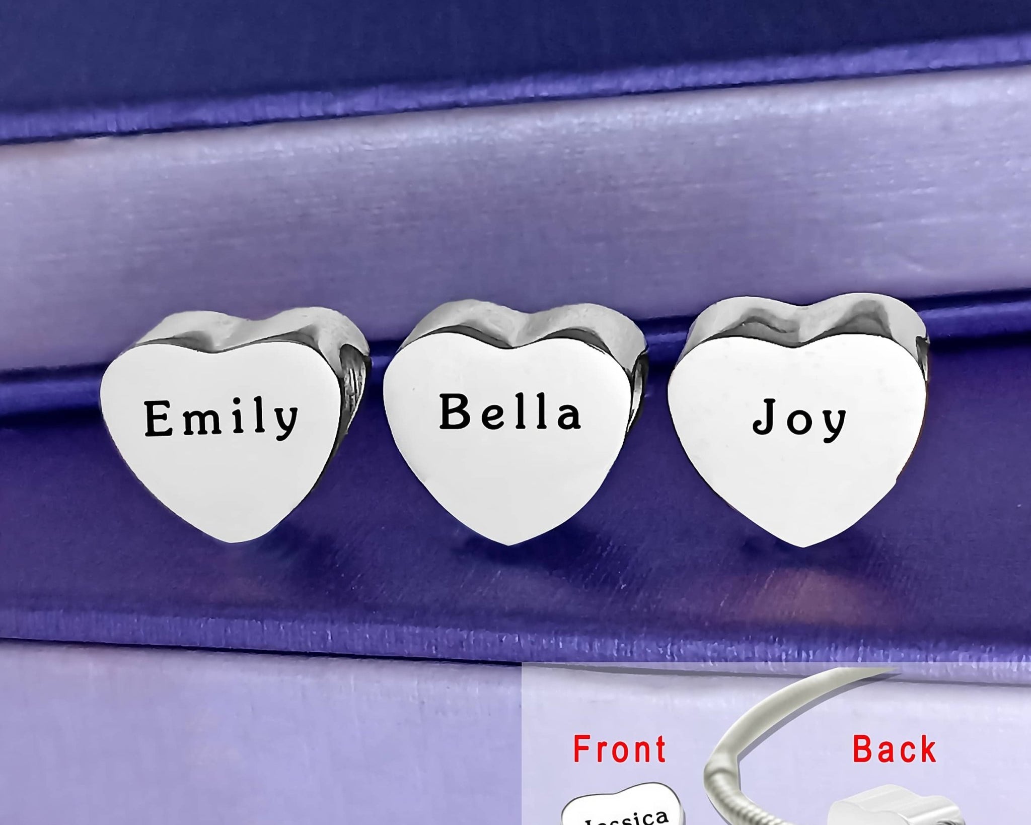 Personalised Heart Charm for Moments Bracelet - Moments Charm Bracelets by Belle Fever