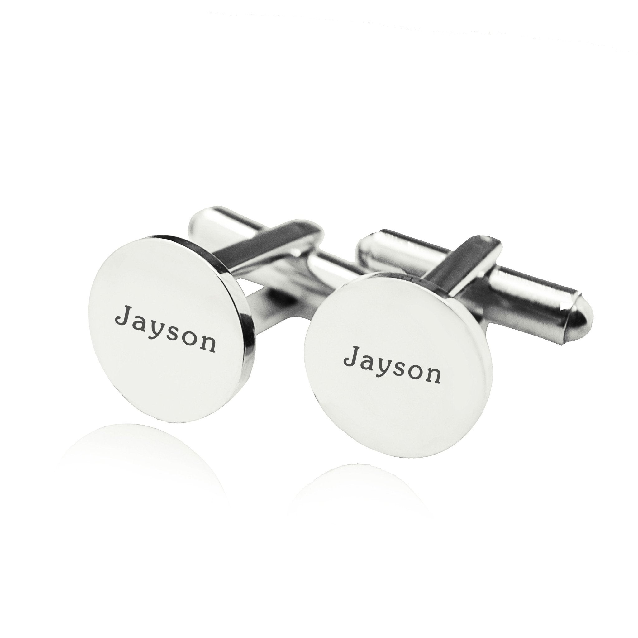Personalised Round Cufflinks - Mens Jewellery by Belle Fever