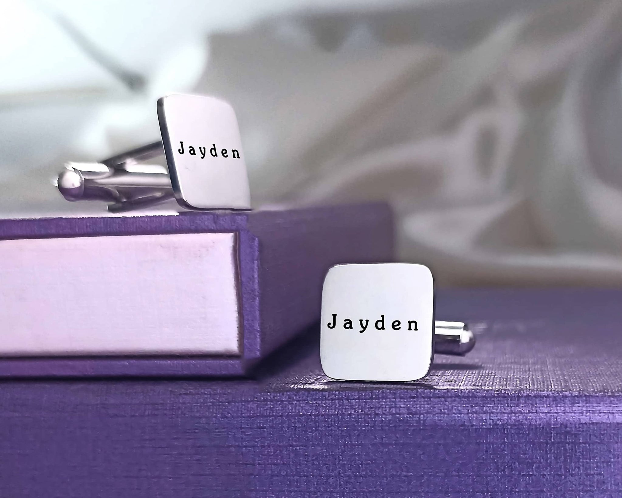 Personalised Square Cufflinks - Mens Jewellery by Belle Fever