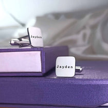 Personalised Square Cufflinks - Mens Jewellery by Belle Fever