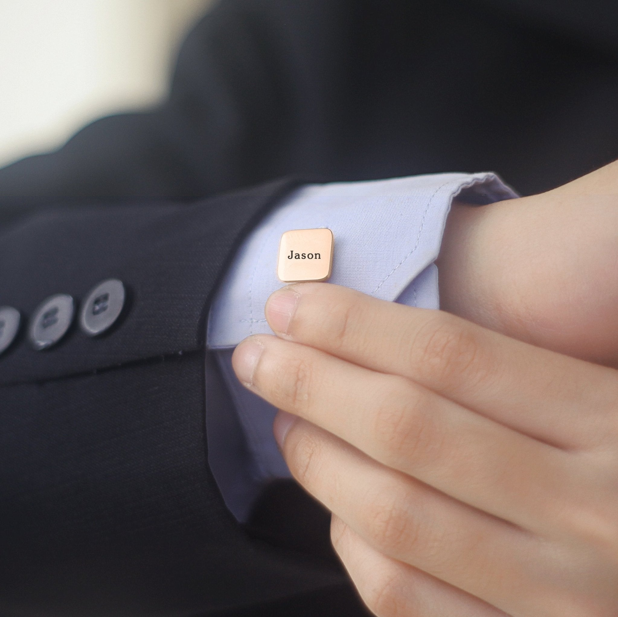 Personalised Square Cufflinks - Mens Jewellery by Belle Fever