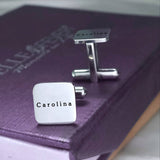 Personalised Square Cufflinks - Mens Jewellery by Belle Fever