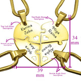 Quad Heart Puzzle - Four Personalised Necklaces - Puzzle Jewellery by Belle Fever