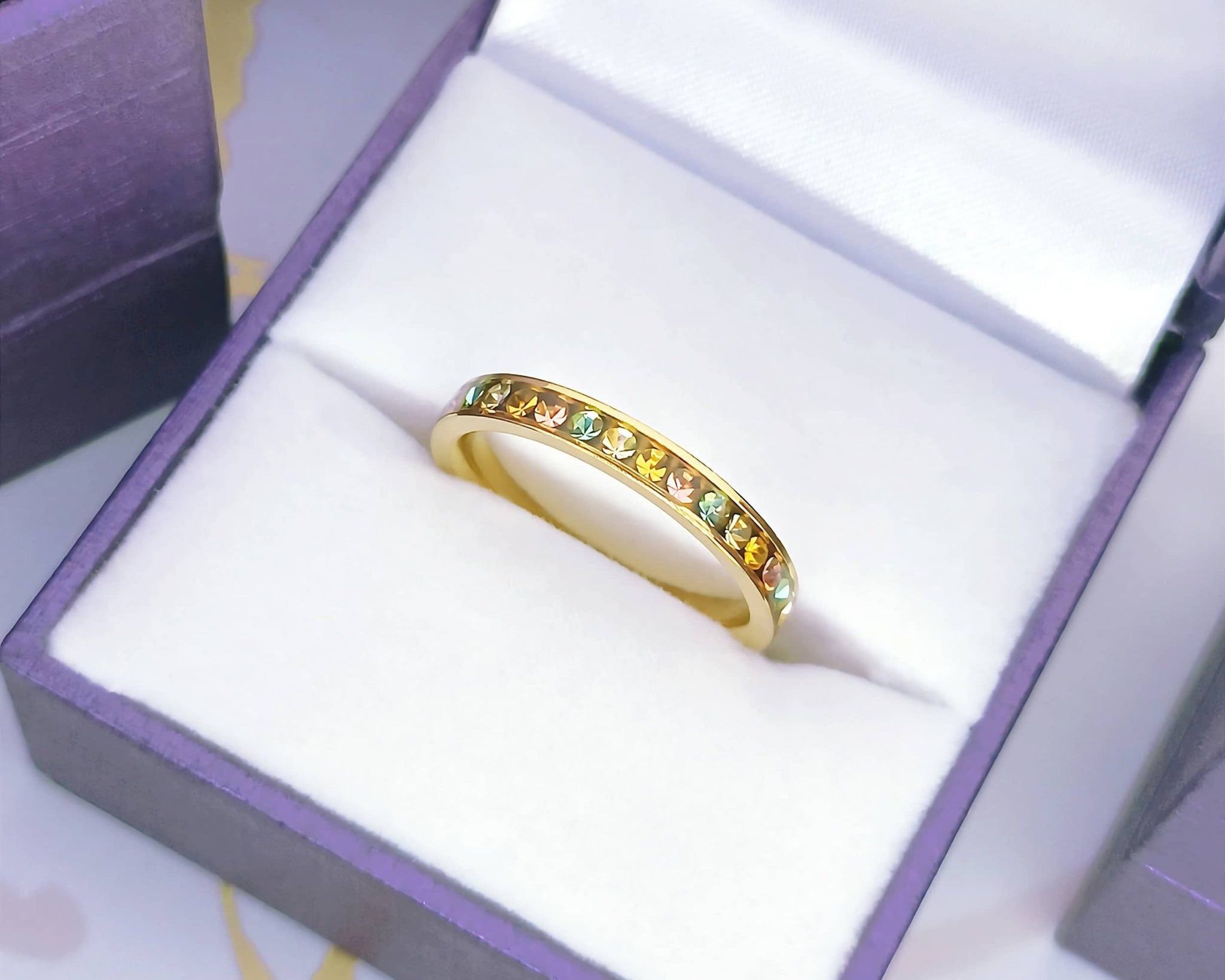 Rainbow Crystal Ring - Rings by Belle Fever