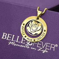 Rose Family Necklace - Mothers Jewellery by Belle Fever