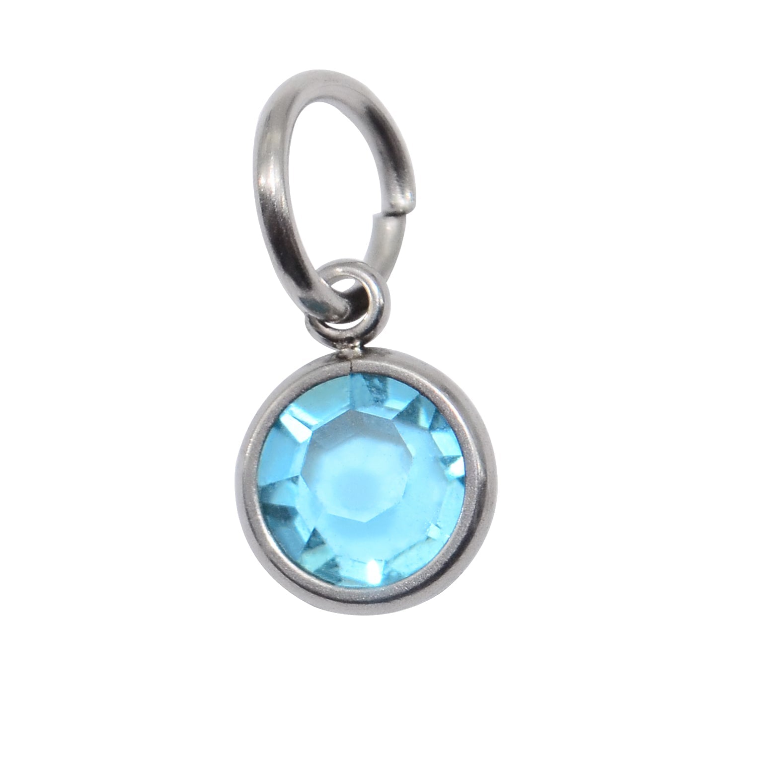Silver Hanging Birthstone Charm - Options Variants