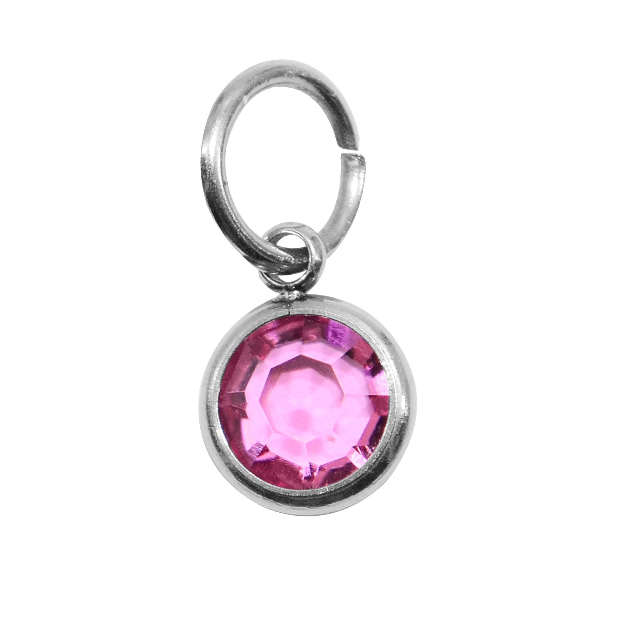 Silver Hanging Birthstone Charm - Options Variants