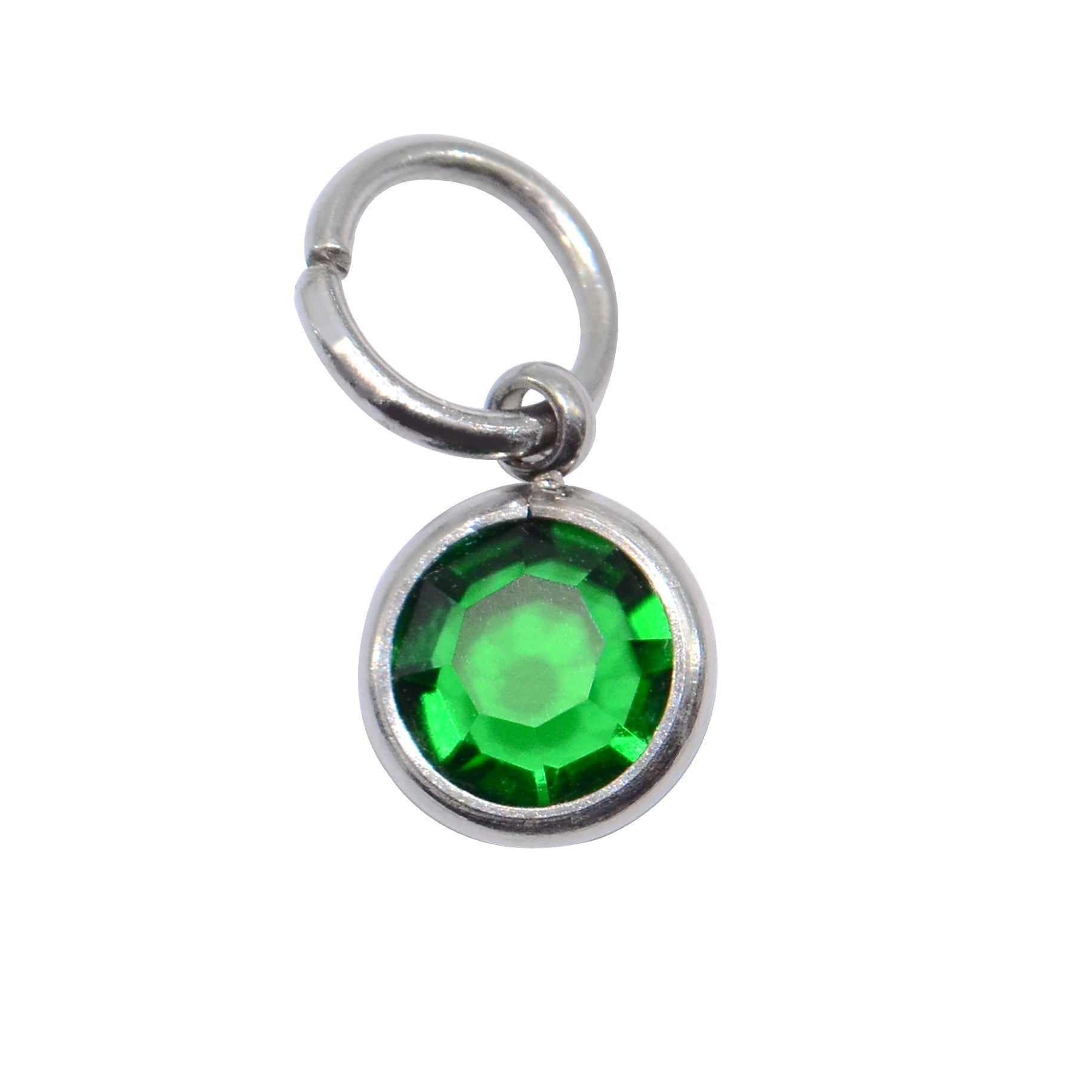 Silver Hanging Birthstone Charm - Options Variants