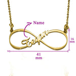 Single Infinity Name Necklace (Birthstone Optional) - Name Necklaces by Belle Fever