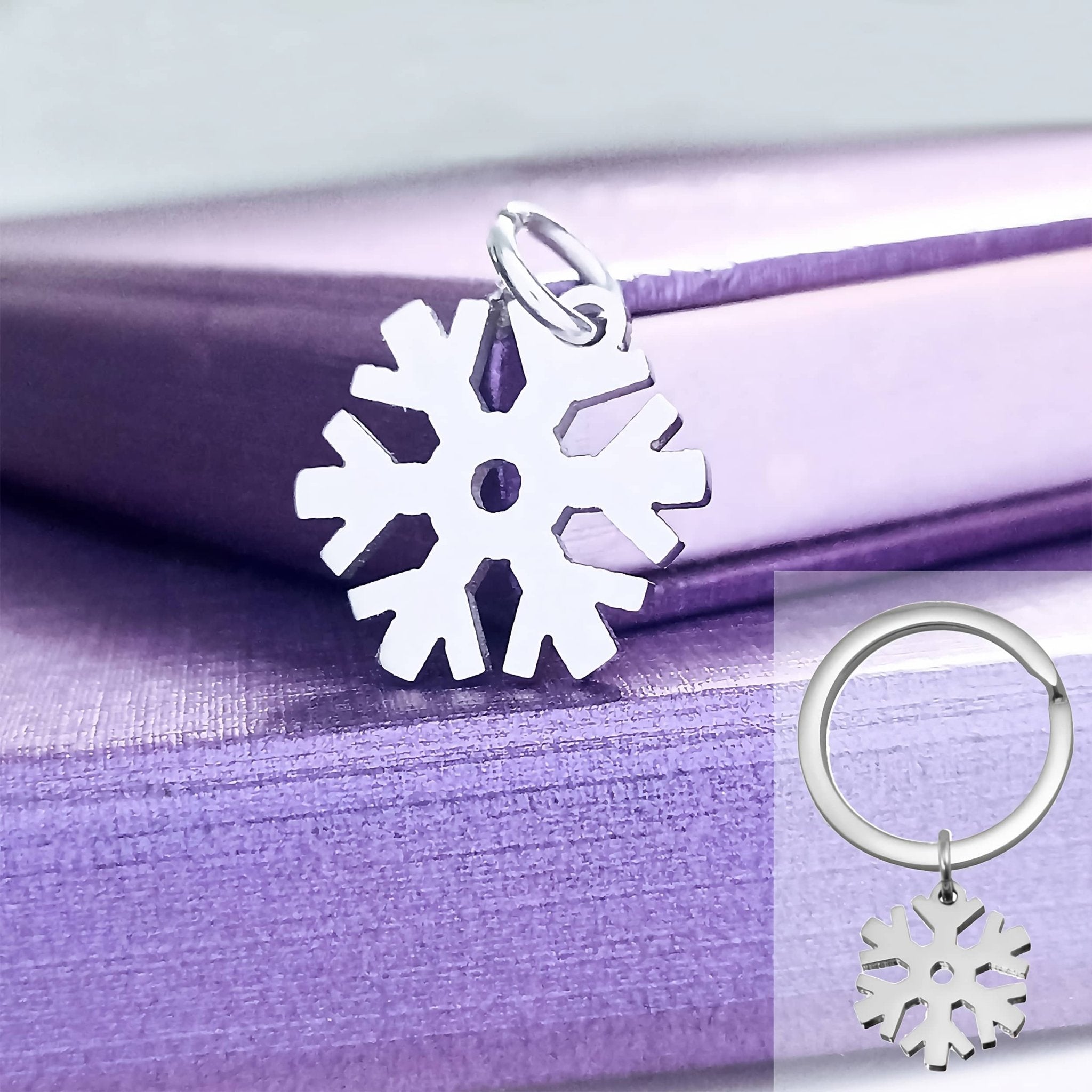 Snowflake Charm for Keyring - Keyrings by Belle Fever