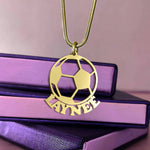 Soccerball Name Necklace - Name Necklaces by Belle Fever