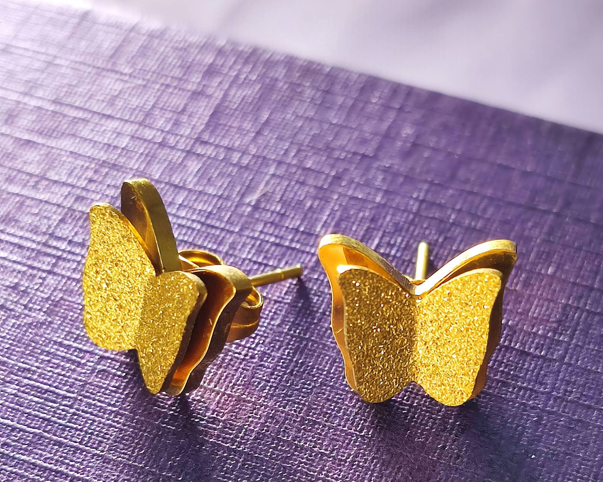 Sparkling Butterfly Stud Earrings - Earrings by Belle Fever