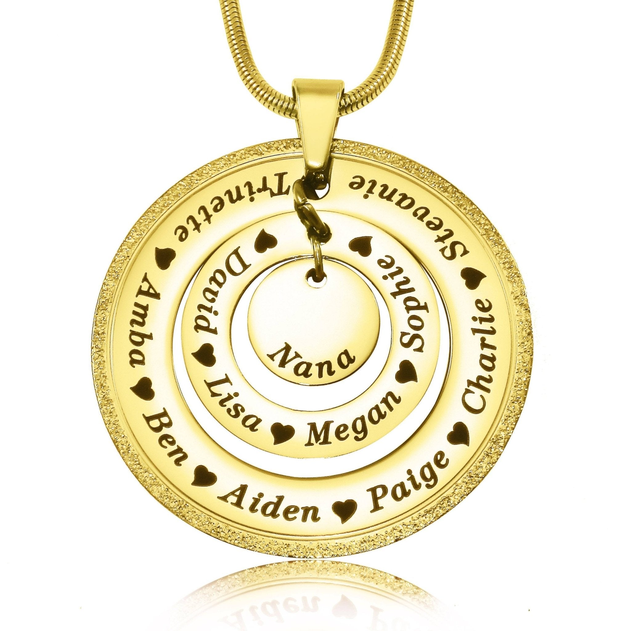 Sparkling Circles of Loved Ones Personalised Necklace - Mothers Jewellery by Belle Fever