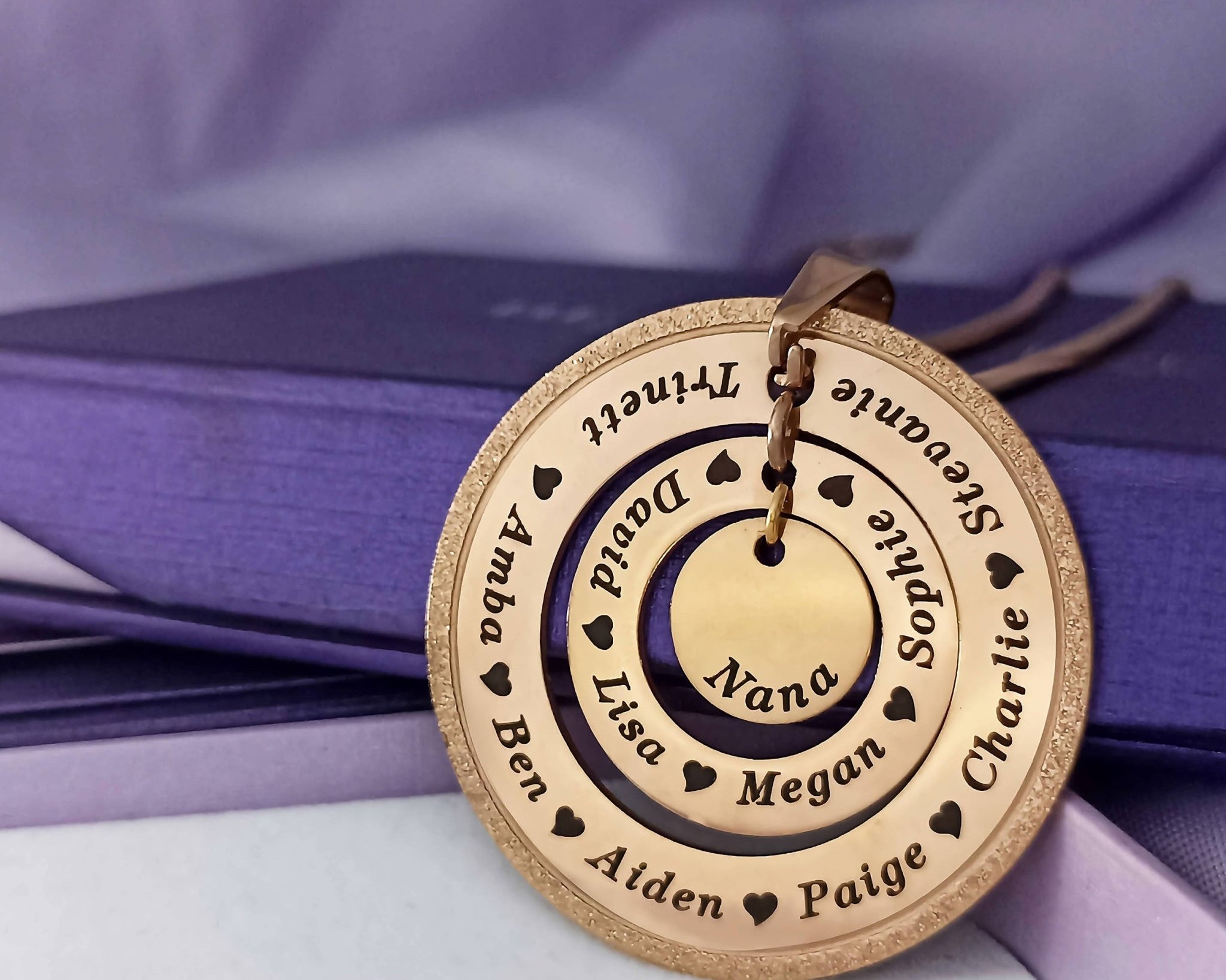 Sparkling Circles of Loved Ones Personalised Necklace - Mothers Jewellery by Belle Fever