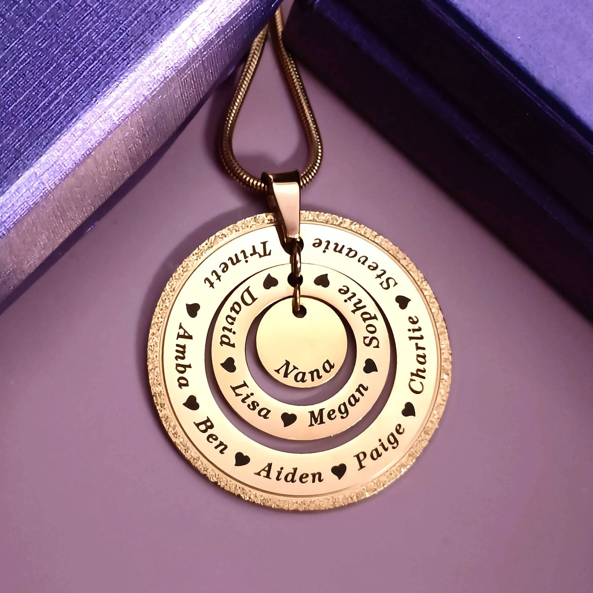Sparkling Circles of Loved Ones Personalised Necklace - Mothers Jewellery by Belle Fever