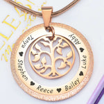 Sparkling My Family Tree Necklace - Family Tree Necklaces by Belle Fever