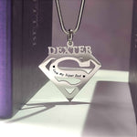 Super Hero Man Name Necklace - Name Necklaces by Belle Fever