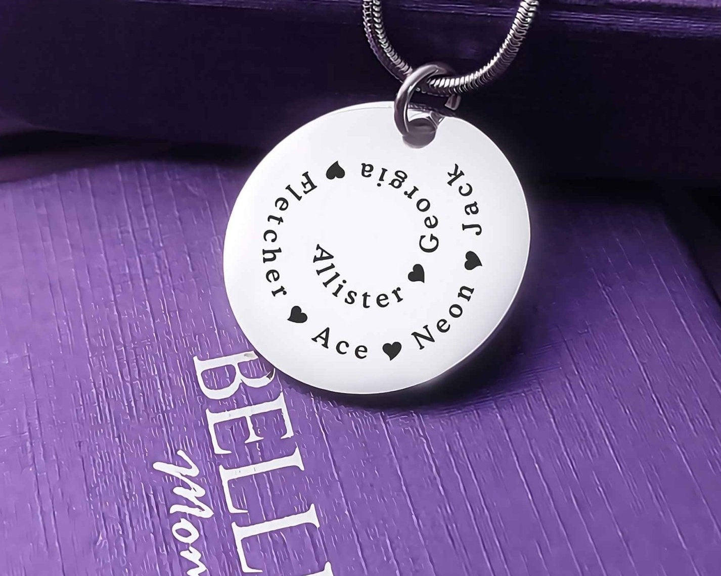 Swirls of Time Disc Necklace - Mothers Jewellery by Belle Fever